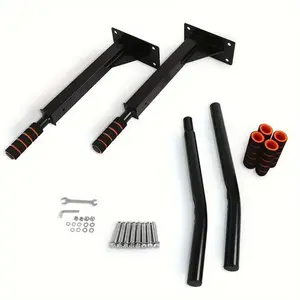 Commercial Strength Wall Pull-Up Bar | 1400LB Max Load, Complete Home Gym Station with Hanging Straps, Great for Strength Training, Dips, Chin-Ups, Push-Ups & Core Exercises – Matte Black, Pro-Grade Gym Equipment