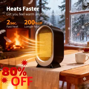 Space Heater, 1200W Portable Energy-Efficient Indoor Space Heaters, 2 Heat Modes, Overheat & Tip-Over Protection, 48dB Quiet Operation, Energy Saving Indoor Heater for Home Office Use