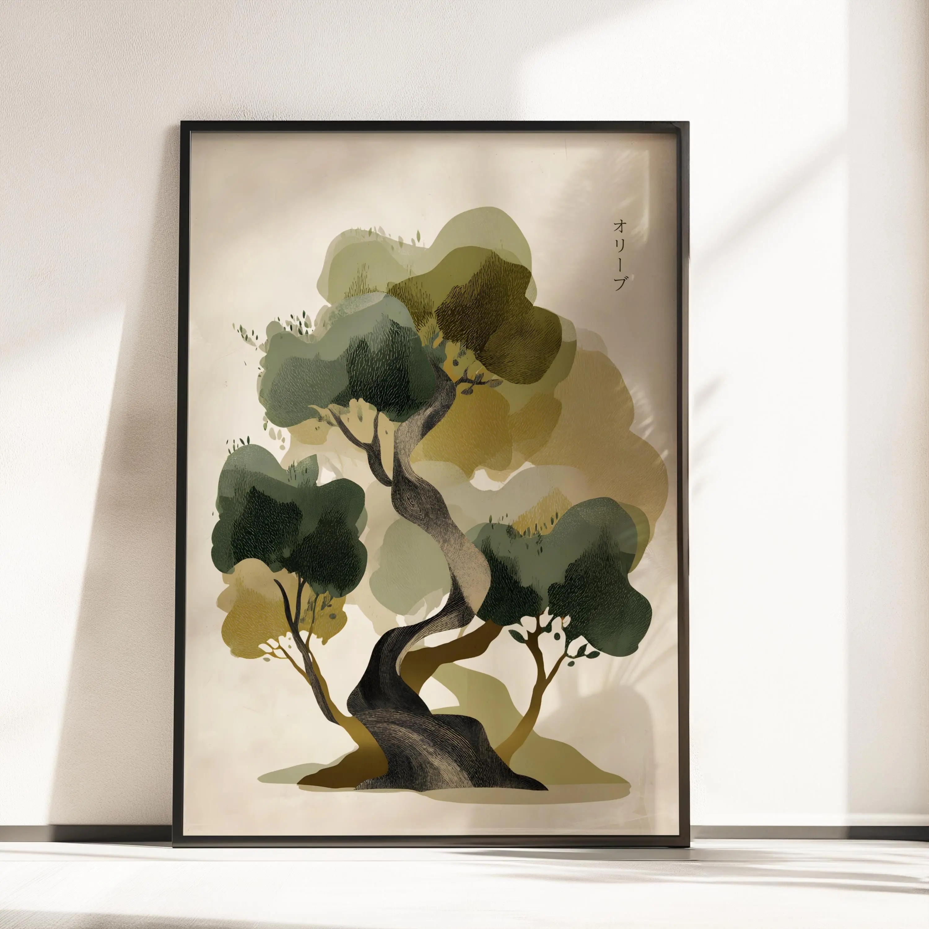 [SALE UP TO 40%] [Unframed] Ancient Greek Olive Tree Print, Modern Abstract Wildflower Wall Art