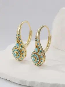 These synthetic turquoise teardrop-shaped pendant earrings are eye-catching accessories for everyday and formal occasions, and also make a great Valentine's Day gift. They are affordable, luxurious, elegant, and meticulously crafted.