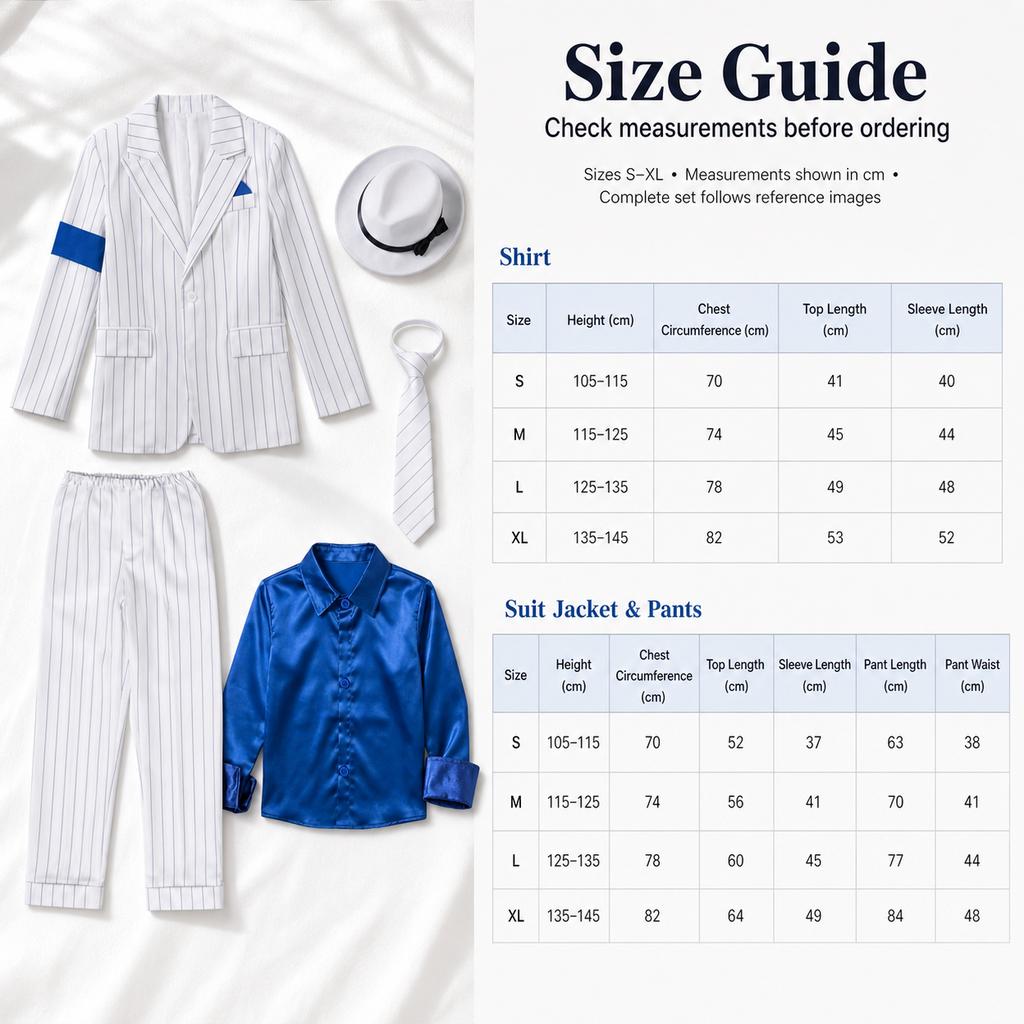 Kids' 1988 Michael Jackson 5-Piece Pinstripe Cosplay Costume, CPSIA Labeled Clothes with Elastic Waist - Tap Dance Impersonation Party Wear for Halloween Performances (Includes Hat, Jacket, Bow Tie, Pants, Shirt), Classy Outfits