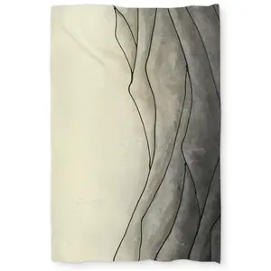 Begin Home Decor C1DCTXLW48HFZE Desaturated Waves Beige Landscapes Twin Size Extra Long Duvet Cover - Home Decor