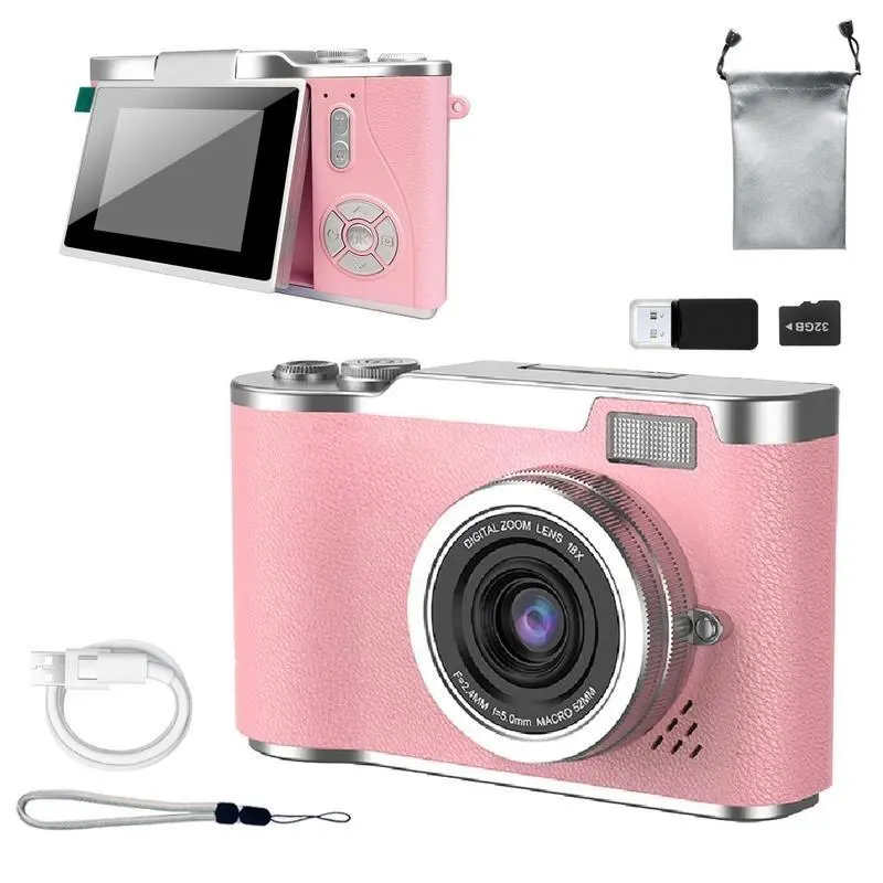 4K Retro Digital Instant Point & Shoot Camera - High-Definition Selfie Device with Phone Photo Transfer, Portable Travel Gear for Students