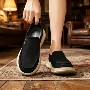 XORAM Men's Breathable Canvas Slip-Ons – Ultra Light, No Smell, Soft Sole Summer Shoes  5822