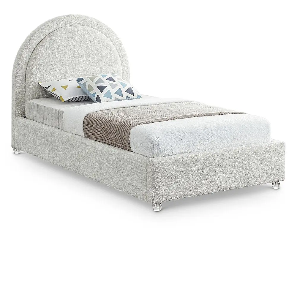 Milo Cream Fabric Twin Bed