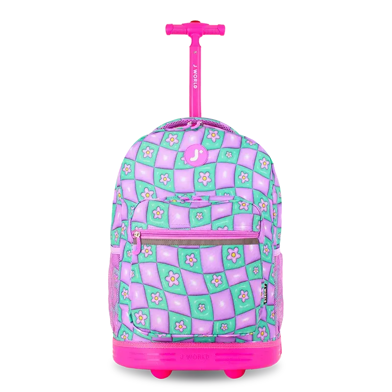 Sunrise Rolling Backpack (18 Inch) in Puffy Flower