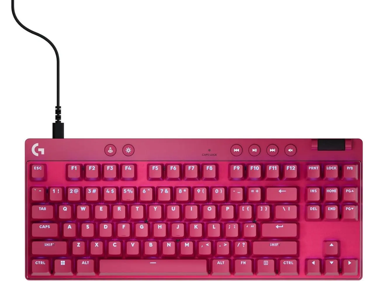 Logitech G PRO X TKL Rapid Wired Gaming Keyboard - Magnetic Analog Switches, RGB - Magenta Logitech G PRO X TKL Rapid Wired Gaming Keyboard - Magnetic Analog Switches, RGB - Magenta