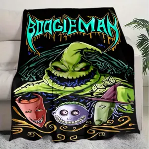 1pc of Soft Home Christmas Night Spooky Monster Blanket - Classic Cartoon Horror Halloween Blanket for The Office - Cute Outdoor Blanket - Travel Gift Blanket for Napping,halloween Decor Blanket Sale Christmas Decor Christmas Gifts Birthday Decorations