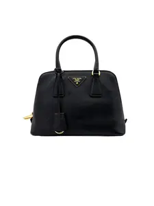 Pre-owned PRADA leather Crossbody Bags Promenade Black Saffiano Lux Handle Bag PR266