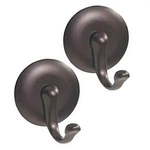 InterDesign Bronze Finish York Self-Adhesive Home Organizer Hook - Wall Hook, Tool Holder for Tools & Hardware Fastening