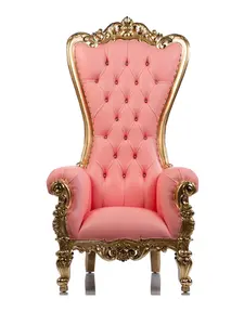 "Bubble Gum" Shellback Throne Chair (Pink/Gold)