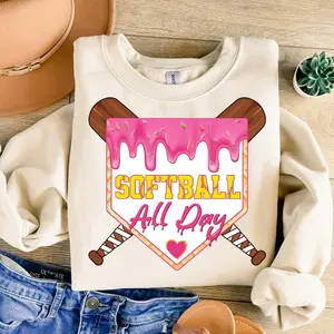 Softball All Day sweatshirt, unique, Softball Home Plate Ice Cream Drip