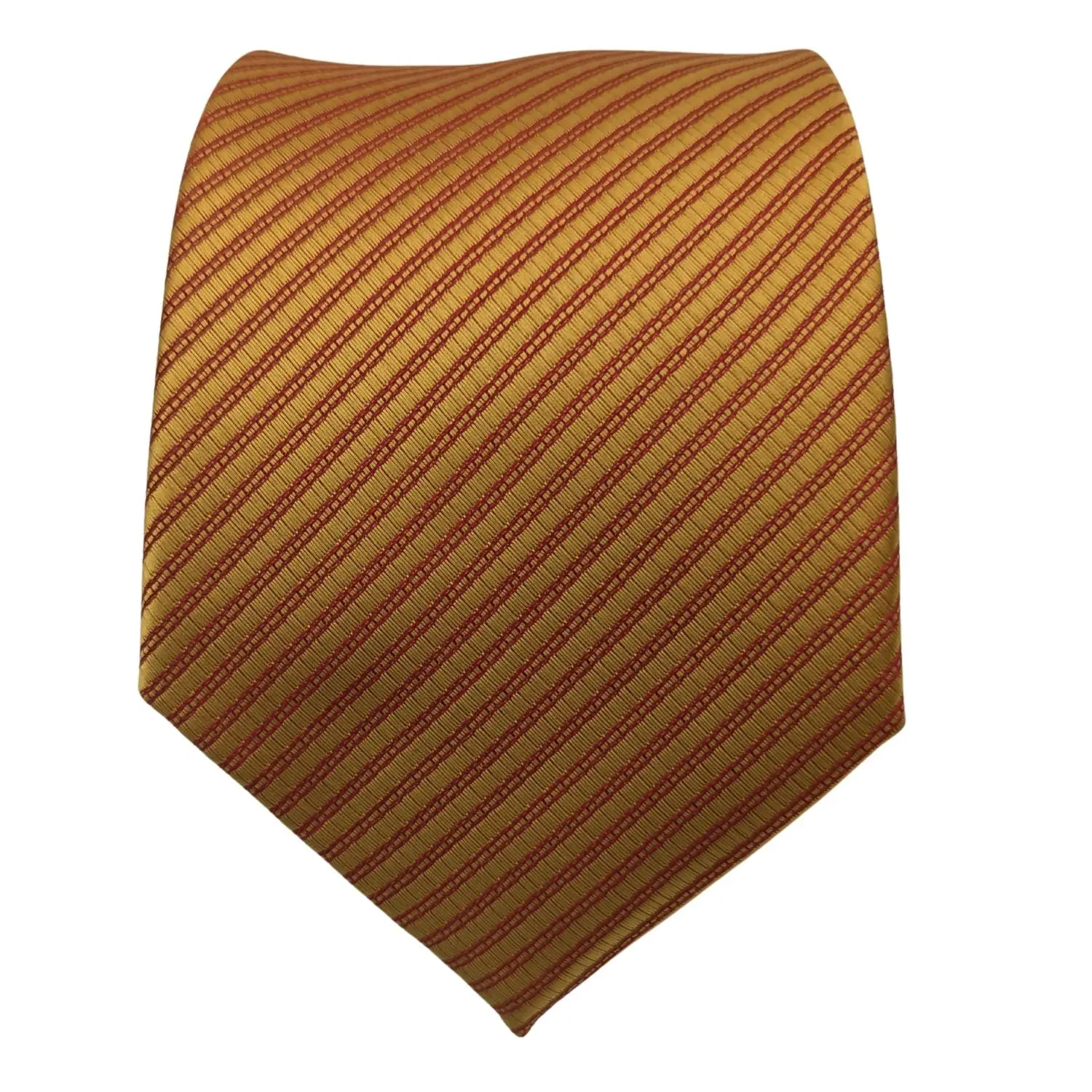 Men's Linear Pattern Necktie - Gold/Red