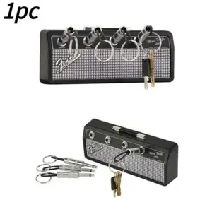 Retro Zinc Alloy Wall Mounted Key Holder, Musical Theme Key Organizer for Guitar Enthusiasts for Home & Office, Universal Design for Easy Access Keys