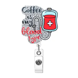 Creative Design ID Card Badge Holder, 1 Count Retractable Badge Reel, ID Card Badge Buckle for Nurse, Student, Worker, Office Supplies