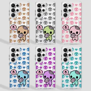 Y2k Kawaii EmO Z0mble Magnetic phone Case for Samsung S26/S25/S24/S23/S22/S21/S20/S10/NOTE20/NOTE10/NOTE9/PLUS/ULTRA/FE/A57/A56/A55/A54/A37/A36/A35/A34/A26/A25/A24/A23/A17/A16/A15/A14/A07/A06,Transparent Shockproof Protective Skull cover Y2k Fan Gift