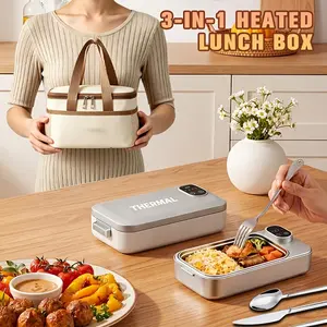 Portable Lunch Box with Smart Display, Electric Heating, Constant Temperature, Car Lunch Box, Student Office Worker Truck Driver Outdoor Picnic