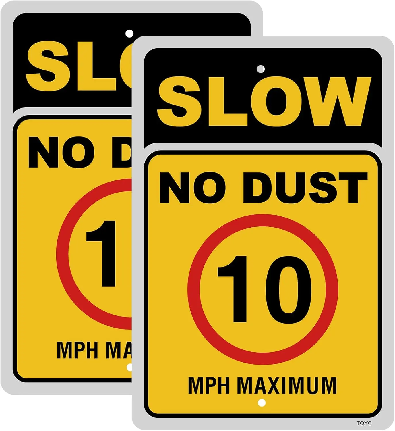 Slow No Dust 10 MPH Maximum Sign, 2-Pack 12” x 16” .040 Rust Free Reflective Sheeting Aluminum Speed Limit Sign