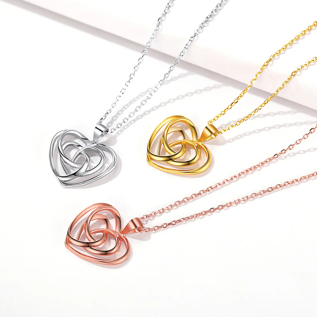 FaithHeart Good Luck Irish Celtic Knot Necklaces Vintage Heart Pendant Necklaces