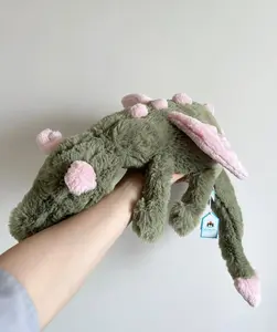 Jellycat Malachy Dragon Large with Dustbag New Release Green Pink Tags 2025,Soft Bedside Sofa Pillows Stuffed Animal Plushie Doll Toys Room Decoration Gift for Kids Children, Gift Birthday, Size 28cm