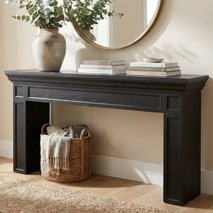 Loomie 63-Inch Long Console Tables, Black Entry Table, Modern Rectangular Sofa Table Behind the Couch, Narrow Long Entry Accent Table for Living Room, Entrance, Hallway, Foyer