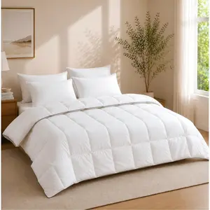 Twin Comforter,Lightweight Feather Down Fiber Summer Duvet Insert for Hot Sleepers,Hypoallergenic Soft Breathable Cooling Comforter with 8 Tabs,Hotel Luxury Sleep Comforters for All