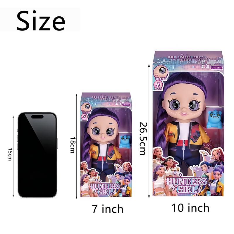 [Play Theme Song] K-pop Anime Action Figure Singing Dolls Set | 5D Eyes 7/10 Inch 5 Joints Movable Anime | Anime Inspired Dolls | Desk Display | Gift for Fans & Kids