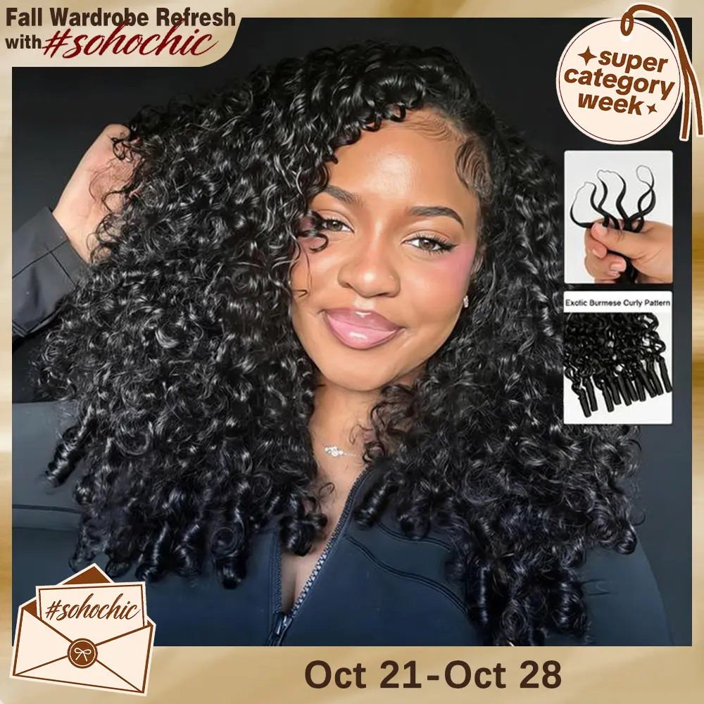 [Lowest]Cheetahbeauty Burmese Curly Crochet Hair for Miracle Knots Boho Braids Water Wave Crochet Human Hair Extension Pre-Separated 50g/Pack, 4-5 Packs for Full Head #SummerWins #SohoChic #tiktokshopstockup