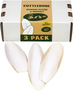 Cuttlebone 3-Pack Natural Calcium Supplement for Isopods, Birds, Parakeets, Cockatiels, Canaries, Reptiles & Small Pets
