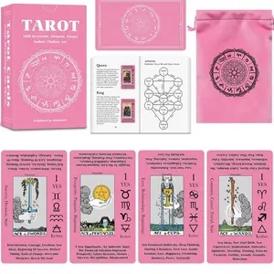 Tarot Cards for Beginners with Meanings on Cards Includes Premium Velvet Storage Bag Guide Book 450GSM Thicker Cards for Party