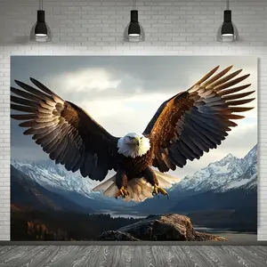 Vibrant Red-White-Blue American Flag Eagle Polyester Tapestry, Independence Day Wall Backdrop, Lightweight Horizontal Living Room Decoration Banner, All-Season Holiday Hanging Accent