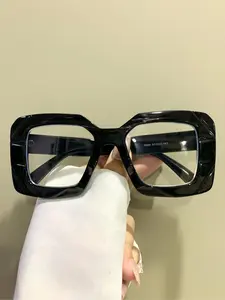 Simple Anti-blue Light Eyeglasses, Basic Flat Frame Fashion Eyeglasses for Women & Men, Fashion Eyeglasses for Work, Daily Clothing Decor, for Student Daily Use, Square Frame Eyewear