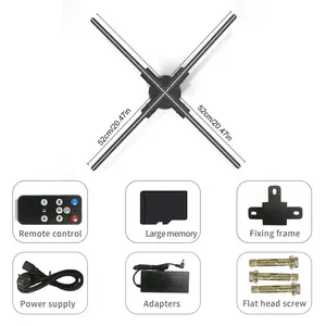 3D Hologram LED Fan, 3D Holographic Video Projector Supports WiFi, Phone App and TF Card, 3D Hologram Video Graphic Advertising Display for Business Exhibition Trade Holiday Show 52 cm