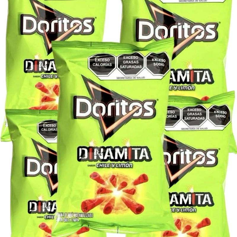 Sabritas Doritos Dinamita Chile y Limon box with 5 SMALL bags