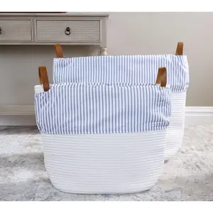 Cella Set of 2 Nesting Rope Baskets with Fabric Linning