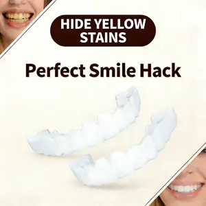 Temporary Teeth Repair Kit Snap-On Veneers Cover to Fill Broken Spaces Chipped Gaps Dental Holes Smile Restoration No Pain Temporary Visual Enhancer Non-Medical