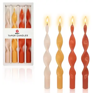 Spiral Taper Candle Long Candlestick Holder - 10 "colored candle sticks Twist Gradient Taper candles for home decor wedding gifts 17#