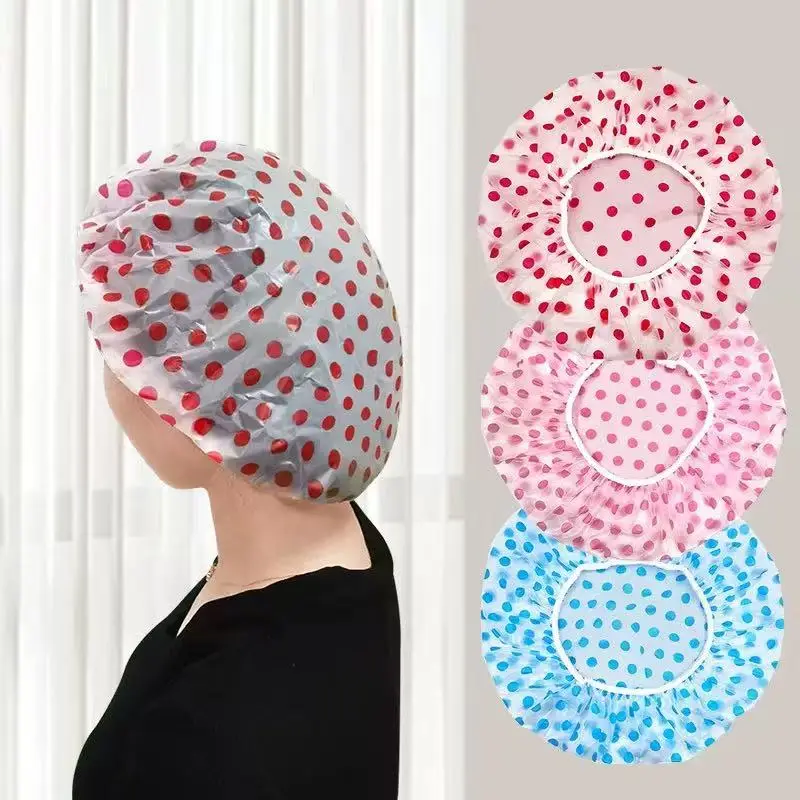 3 Pack Waterproof EVA Shower Caps, Reusable Bathing Caps with Elastic Band, Floral Print Hair Caps for Salon Spa