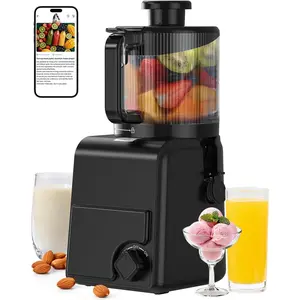 Juicer Machines, 6.5"  Feed Chute Cold Press Juicer 3-IN-1 with Sorbet & Nut Milk, , Easy to Clean, 100 OZ Hopper, Ultra Black