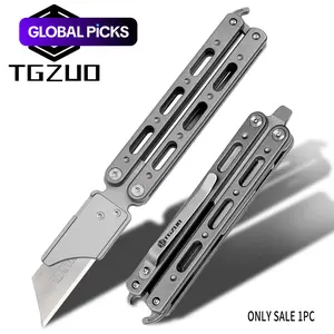 Multifunctional Folding Knife Set with Quick-Change Blade System, Includes Clip & Titanium Alloy Handle, Extra Sk5 Blades Included, Folding Multitool, Camping Tools #GLOBAL PICKS