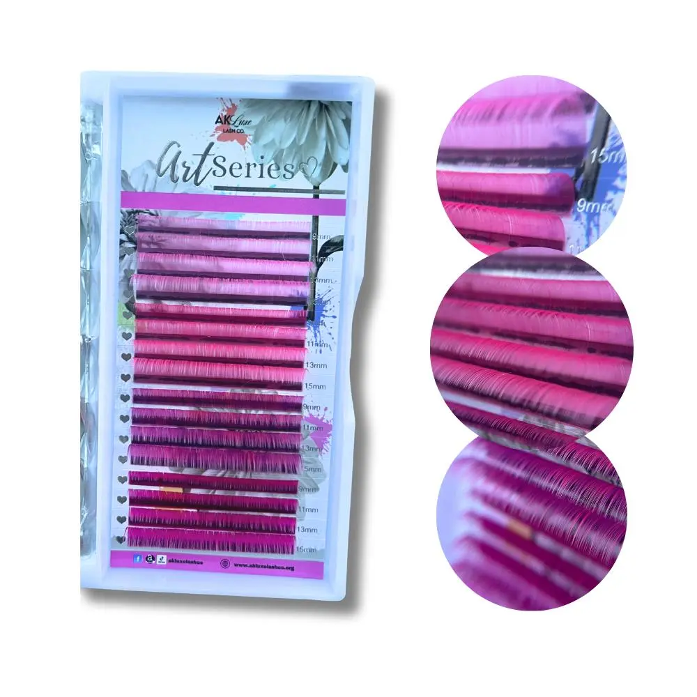 Pink Lash Extensions | 0.03 CC Curl Multi-Shade Volume Lashes