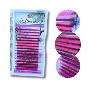 Pink Lash Extensions | 0.03 CC Curl Multi-Shade Volume Lashes