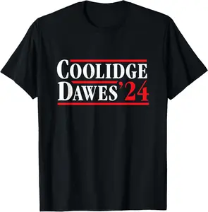 100% Cotton Unisex President Calvin Coolidge 1924 - Retro T-Shirt