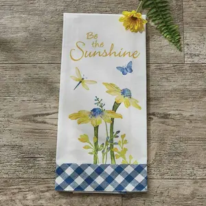 Gingham Blue & Be The Sunshine Towel
