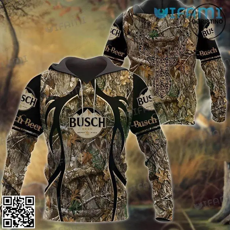 Busch Light Deer Hunting Camo Texture Beer Lover Gift Awesome 3D Hoodie