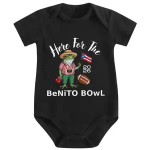 100% Cotton Baby Onesies"Here For The Benito Bowl 2026" Print Soft Versatile Round Neck Baby Onesies