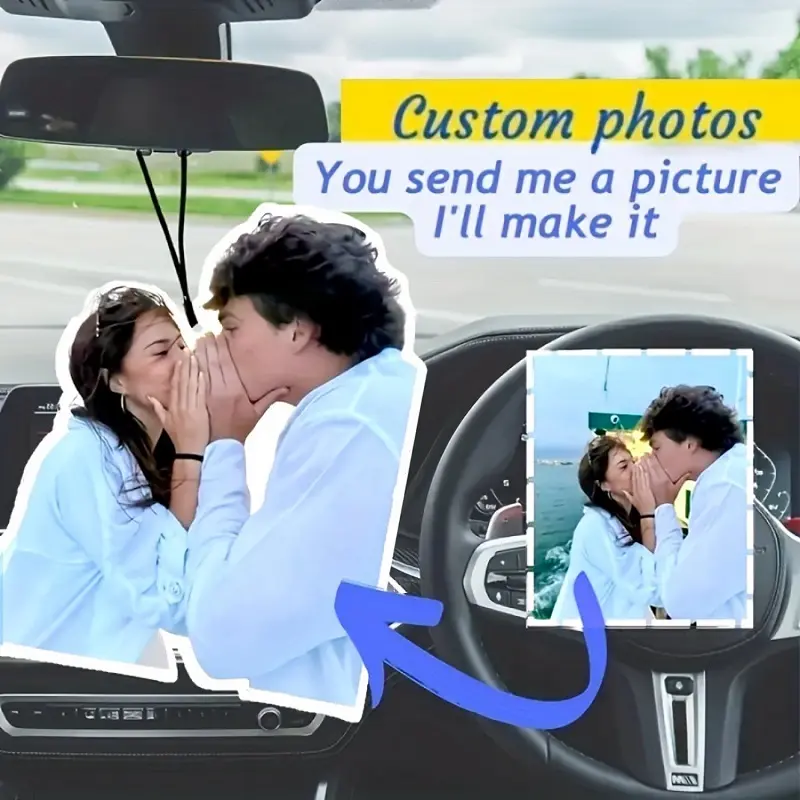 Custom Photo Car Air Freshener - Personalized, Fragrant, Various-Cuts Home & Vehicle Decor Accessory, Thoughtful DIY Gift for Boyfriend, Anniversary Gift for Him