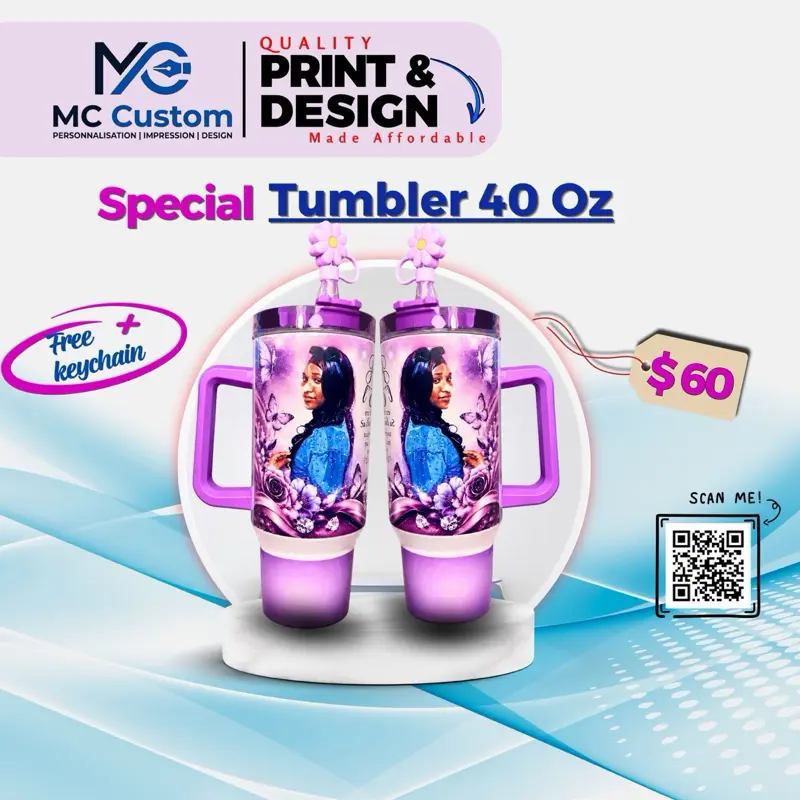 Tumbler personalized 40 oz  (sublimation tumbler/Drinkware/ Water Bottles/ Cup/ Washable/ Reusable/ Portable/ Bottled/ personalized tumbler )