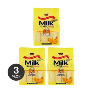 TRENZY GAHM Banana Flavor Rice Crackers Rice Cakes 3 Pack 241.8g  each Healthy Non-Fried Snack Fluffy Crispy Korean Treat