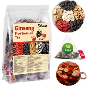 Kidney tea formula Ginseng Five Treasure TeaCombination Scented Tea Five Treasure Tea RedDate Wolfberry Tea Men's Tea Health TeaMulberry Herbal Formula Health Tea red date wolfberry